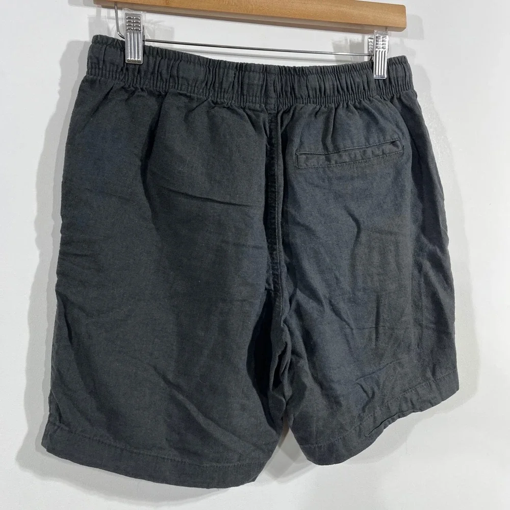 Old Navy Mens Jogger Shorts Small Black Linen Blend Drawstring Coastal  Preppy